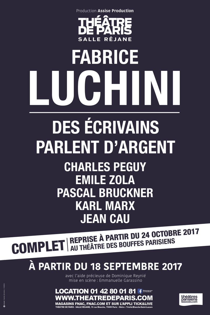 Fabrice Luchini dans "Des écrivains parlent d'argent"
