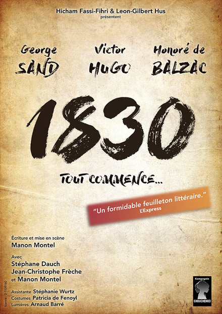 1830 Sand Hugo Balzac tout commence… au Théâtre Essaïon