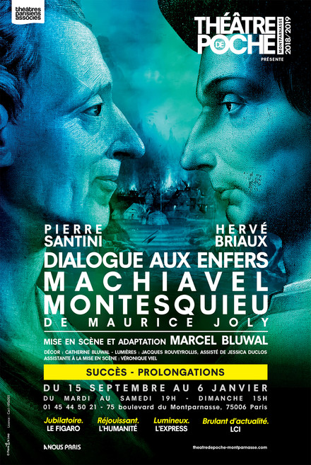 Dialogue aux Enfers entre Machiavel et Montesquieu au Théâtre de Poche-Montparnasse (Grande salle)