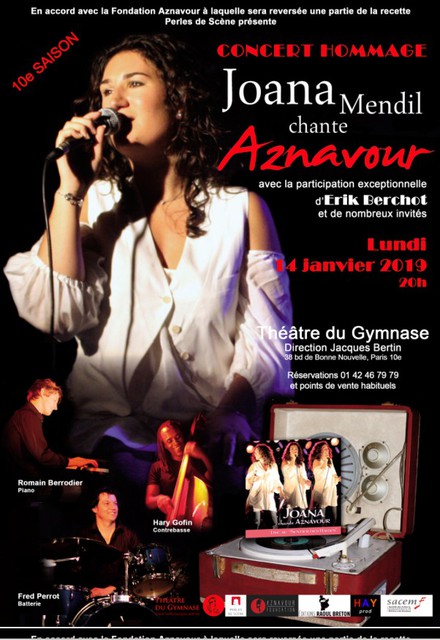 Joana Mendil chante Aznavour au Théâtre du Gymnase Marie Bell