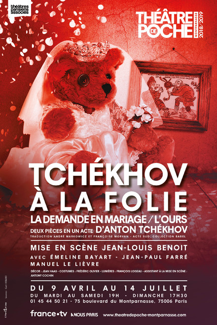 Tchékhov à la folie - La demande en mariage / L'ours au Théâtre de Poche-Montparnasse