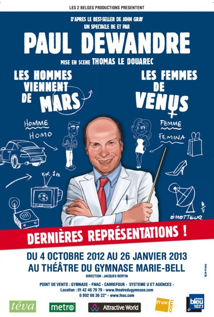 Les Hommes viennent de Mars et les femmes de Venus au Théâtre du Gymnase Marie Bell