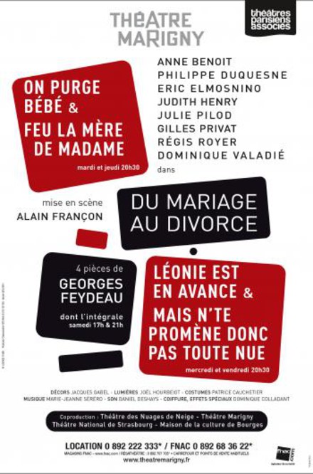 Du Mariage au Divorce au Théâtre Marigny