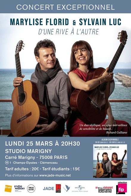 D’une rive à l’autre - Marylise Florid & Sylvain Luc au Théâtre Marigny Studio