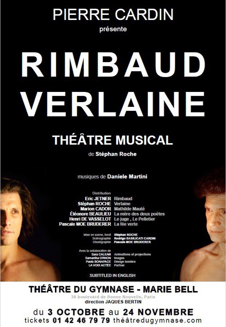 Rimbaud Verlaine au Théâtre du Gymnase Marie Bell