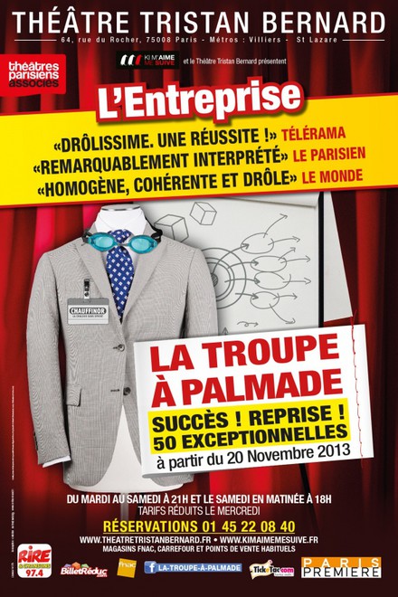 L'Entreprise - La Troupe à Palmade au Théâtre Tristan Bernard