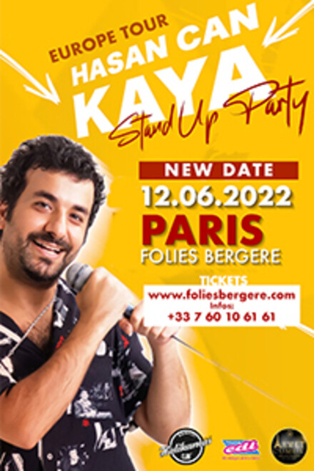 EUROPE TOUR 2022 OF HASAN CAN KAYA – STANDUP PARTY au Théâtre des Folies Bergère