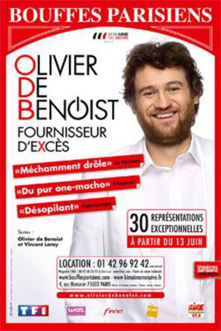 Olivier de Benoist-Fournisseur d'excès au Théâtre des Bouffes Parisiens