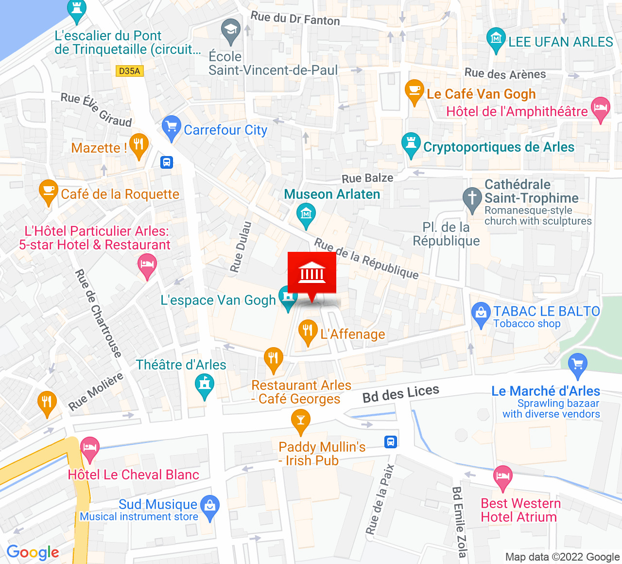 Plan d’accès Théâtre d’Arles