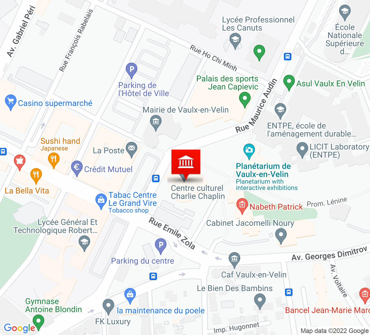 Plan d’accès Centre Culturel Charlie Chaplin