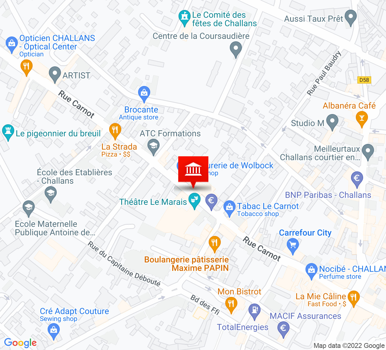 Plan d’accès Théâtre Le Marais