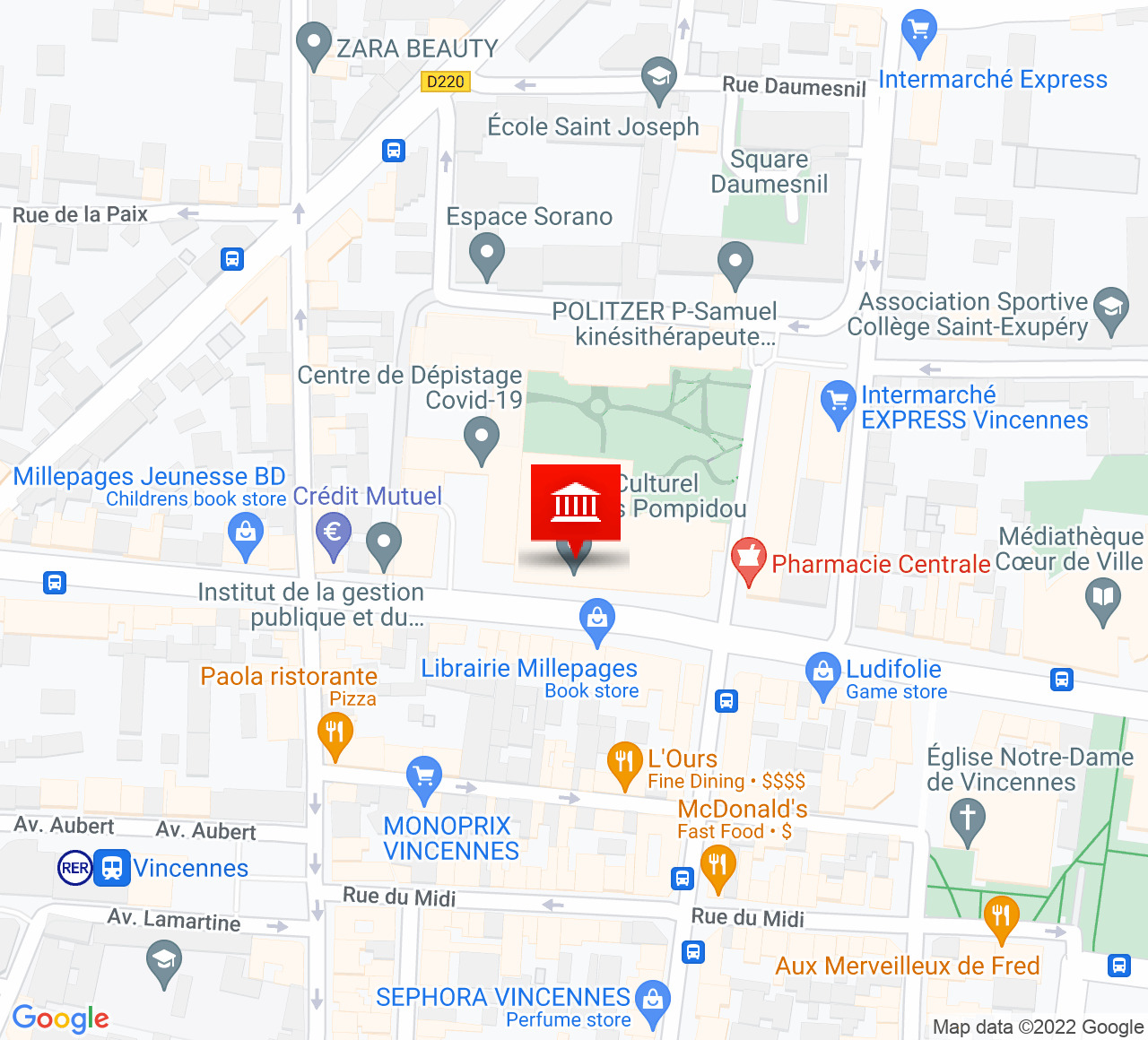 Plan d’accès Centre Culturel Georges Pompidou