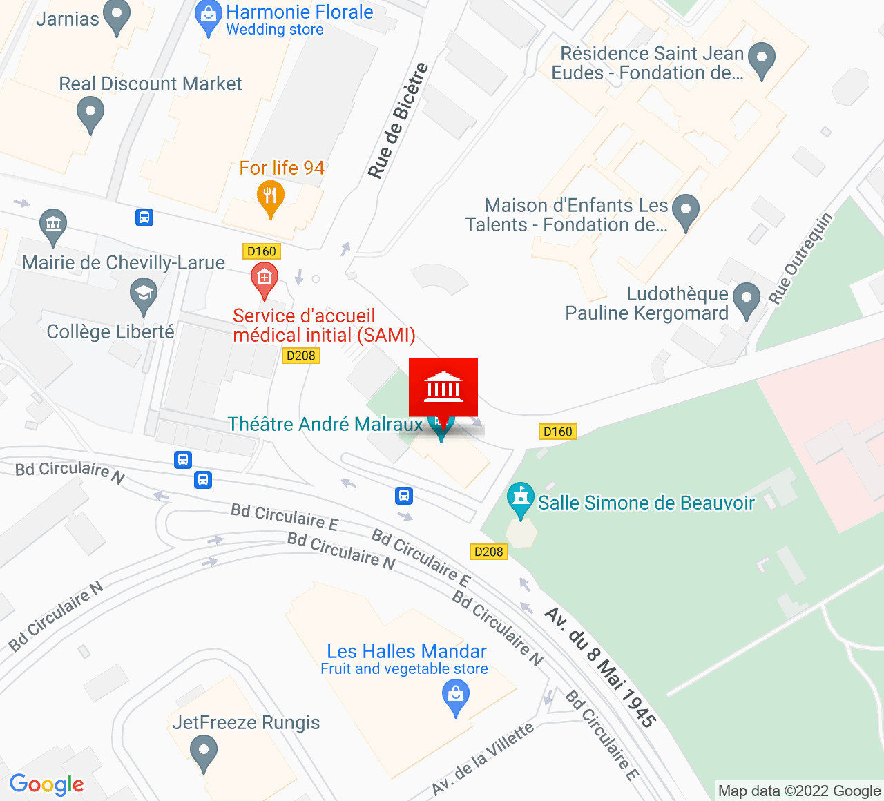 Plan d’accès Théâtre André Malraux
