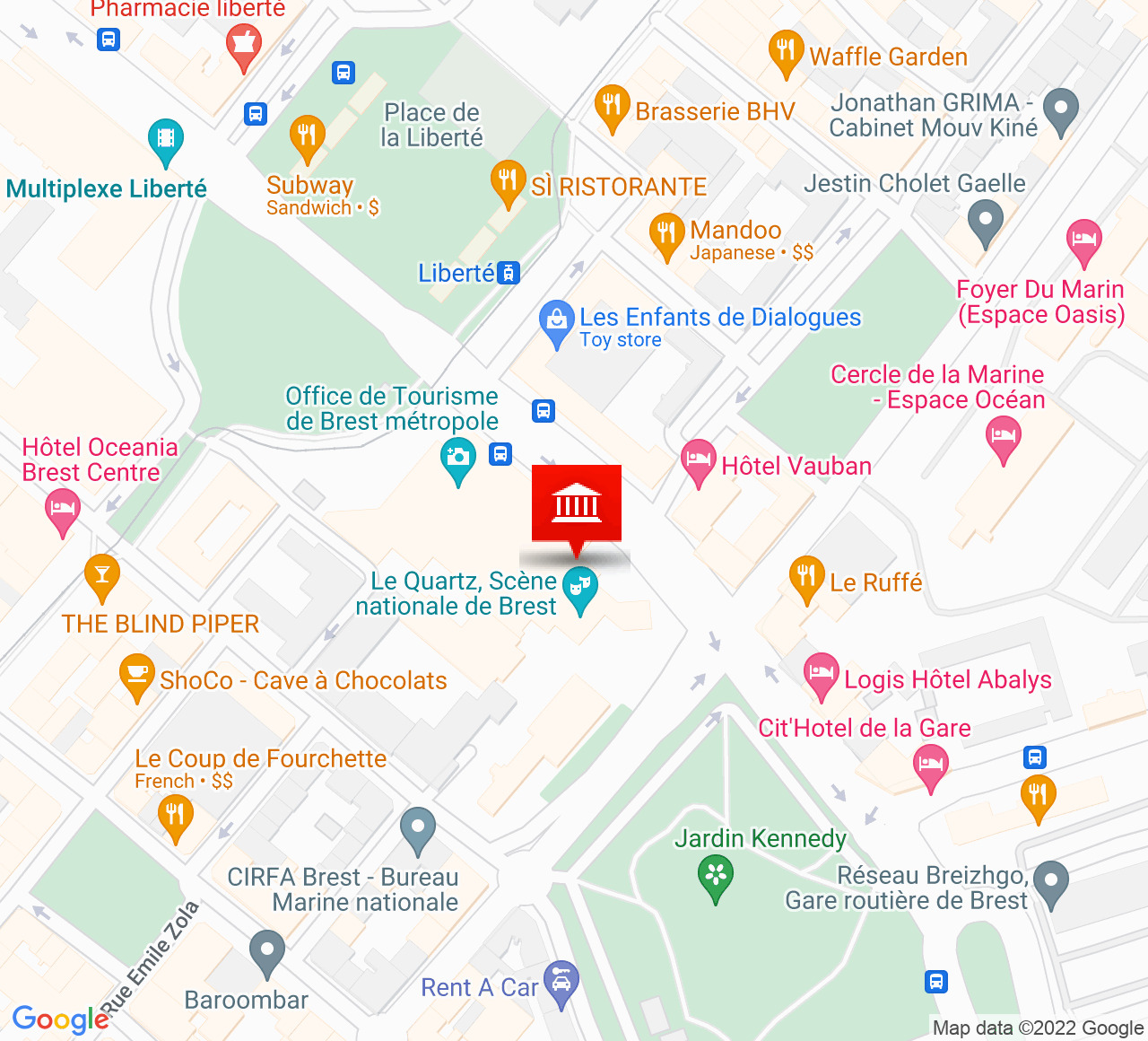 Plan d’accès Le Quartz