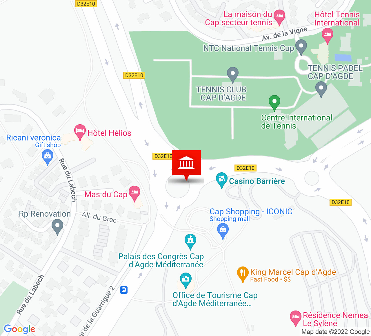 Plan d’accès Palais des Congres Cap d’Agde Méditerranée