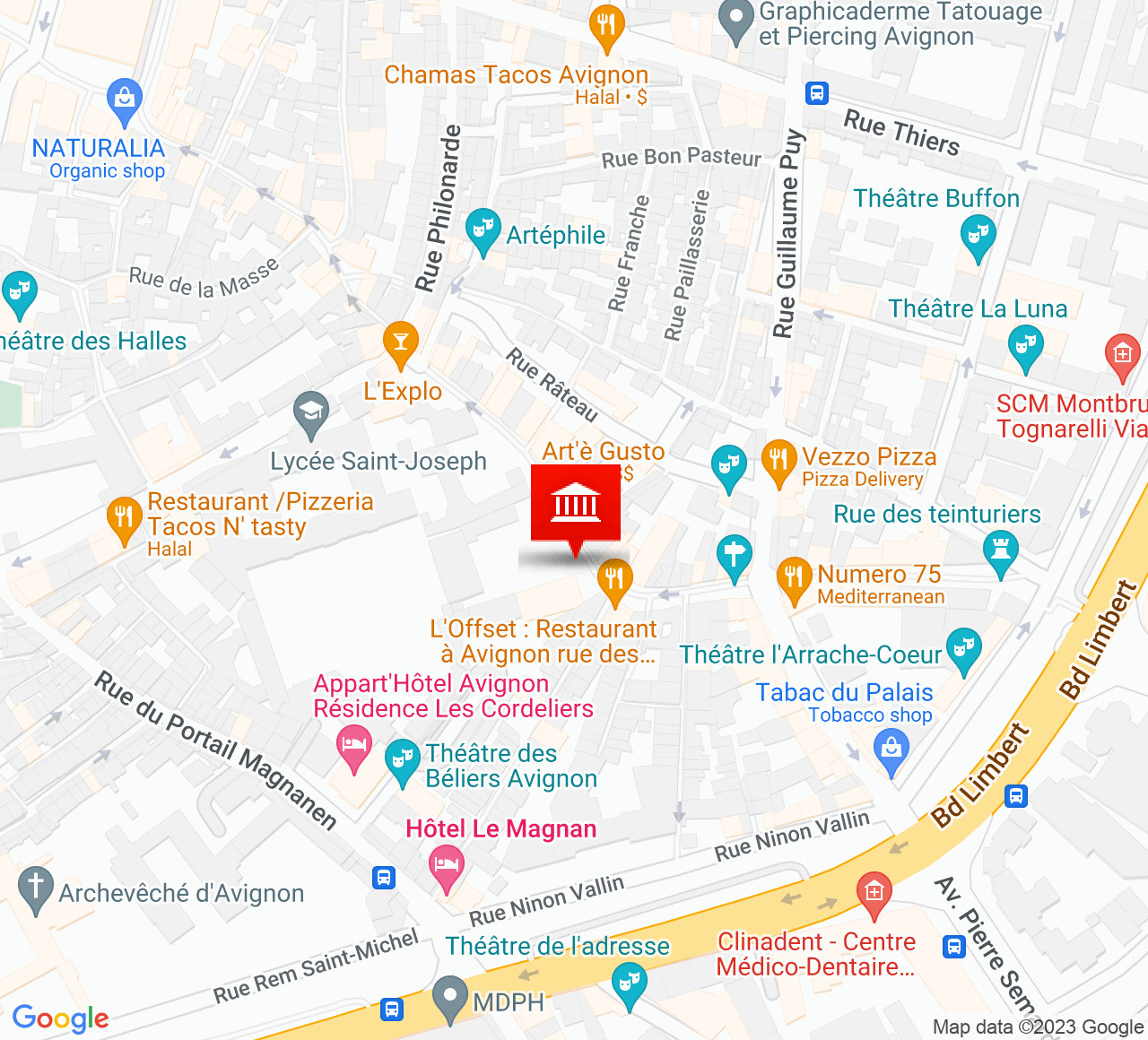 Plan d’accès Théâtre Benoît XII