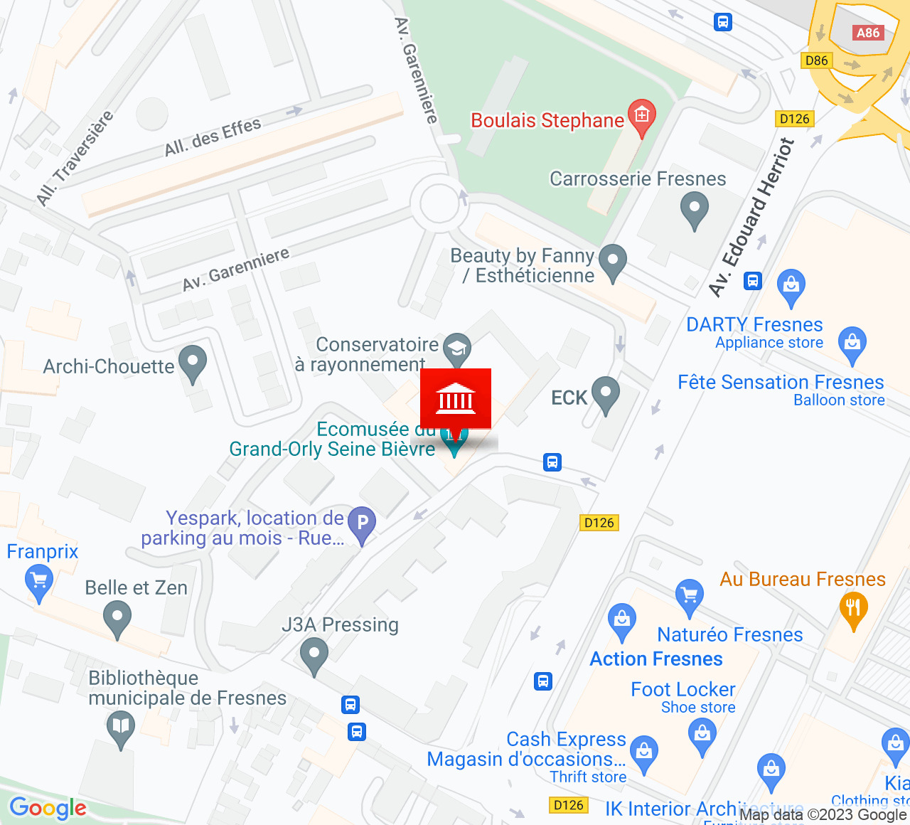 Plan d’accès Grange dîmière – Théâtre de Fresnes
