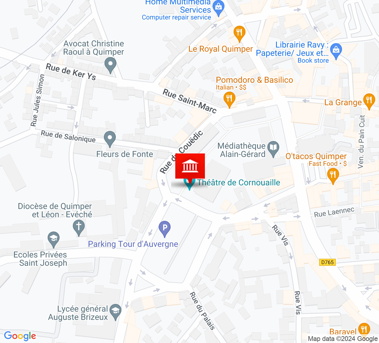 Plan d’accès Théâtre de Cornouaille