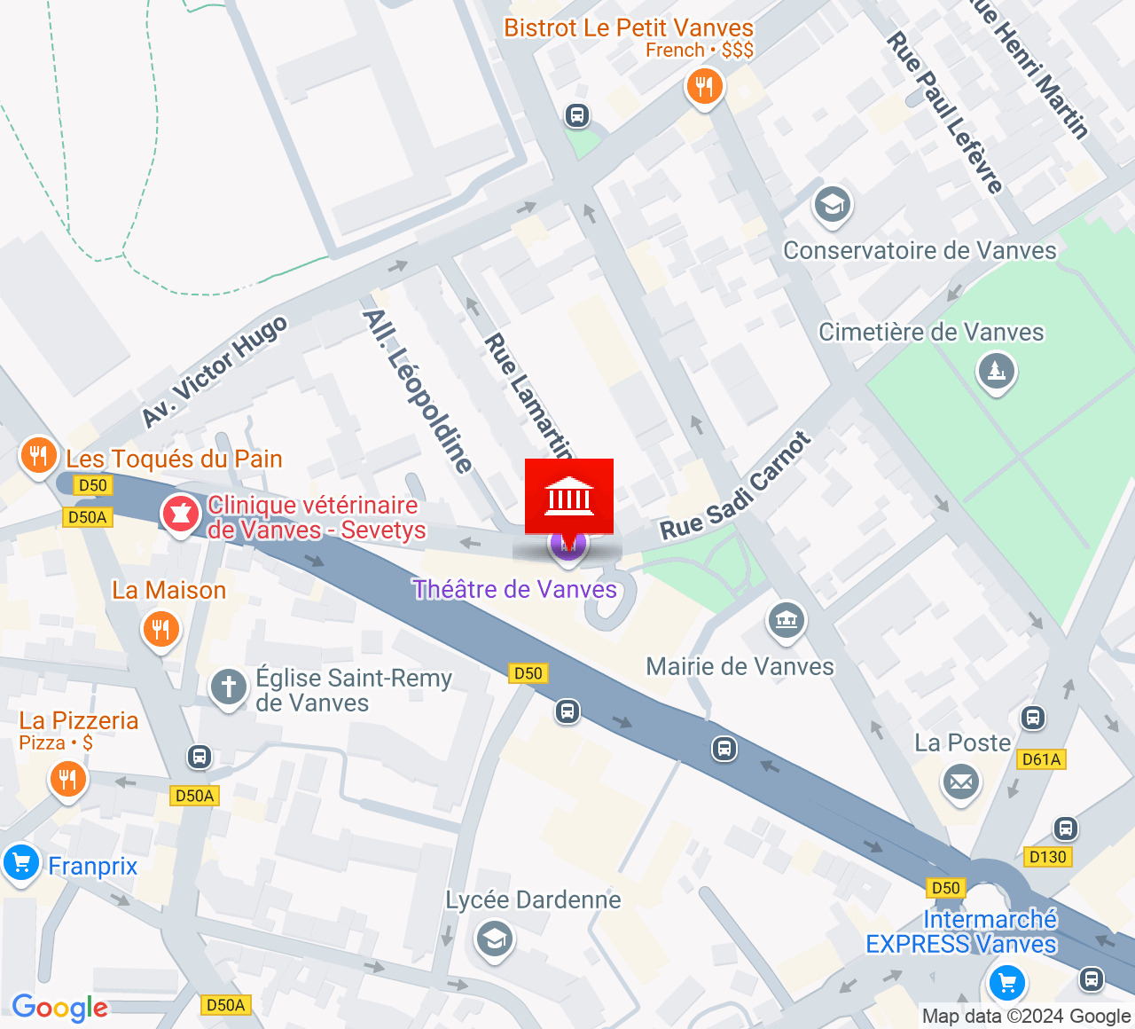 Plan d’accès Théâtre de Vanves