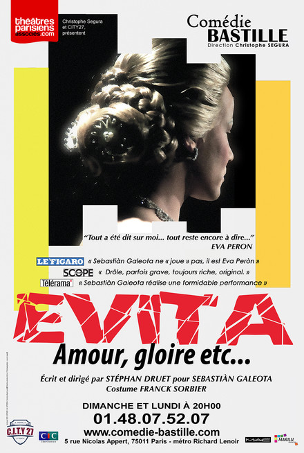 Evita. Amour, Gloire etc... au Théâtre Comédie Bastille
