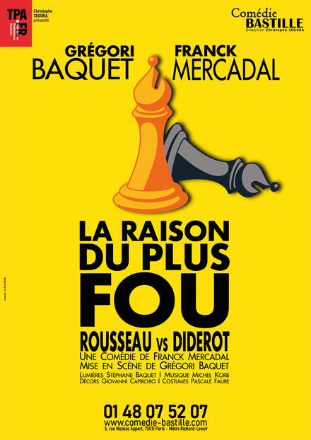 LA RAISON DU PLUS FOU - Rousseau vs Diderot au Théâtre Comédie Bastille