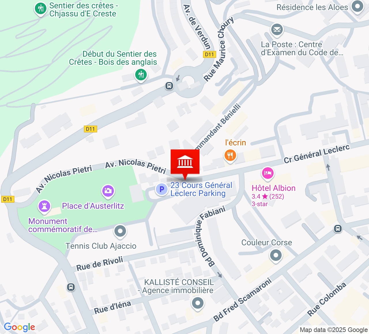 Plan d’accès Théâtre de verdure du Casone