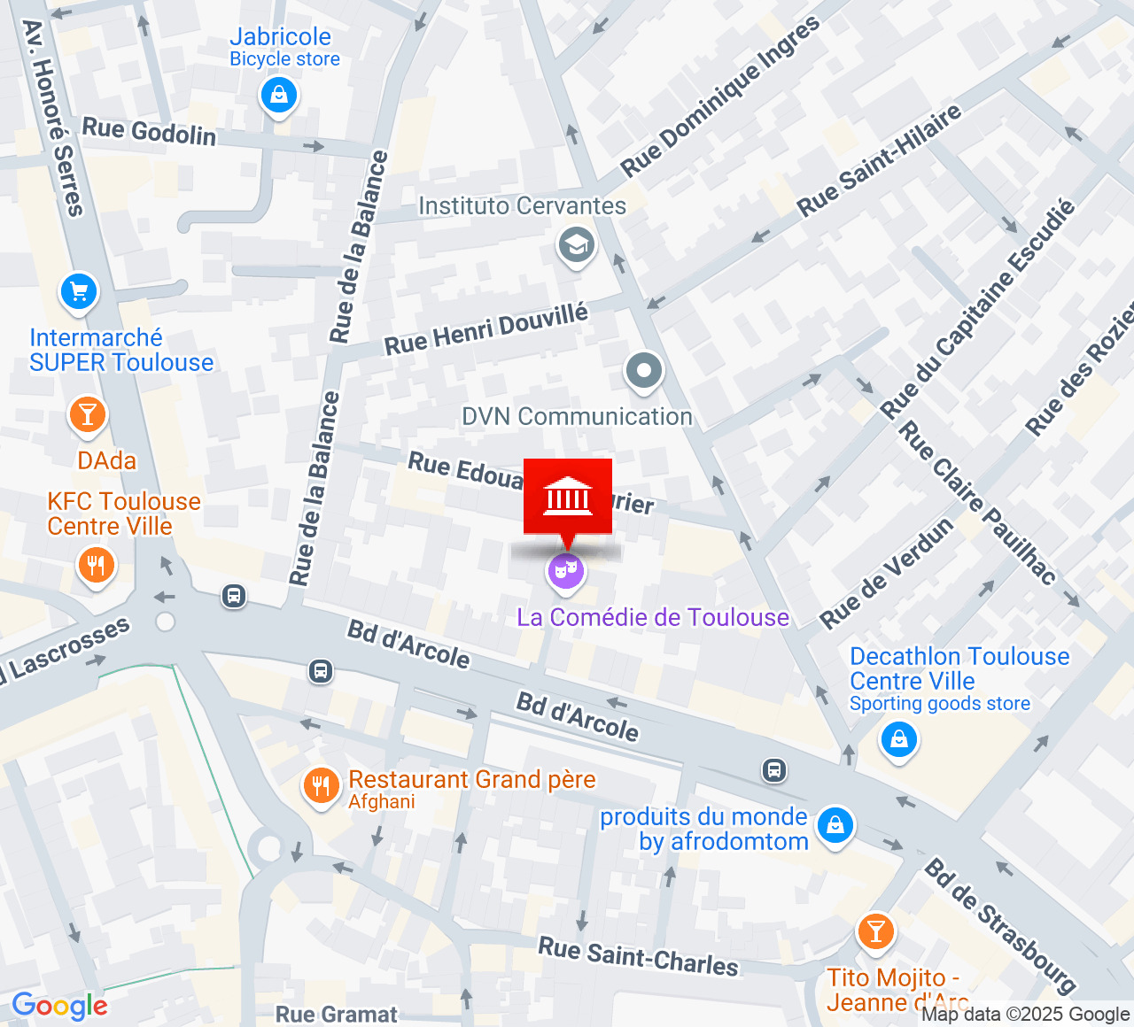 Plan d’accès La comédie de Toulouse
