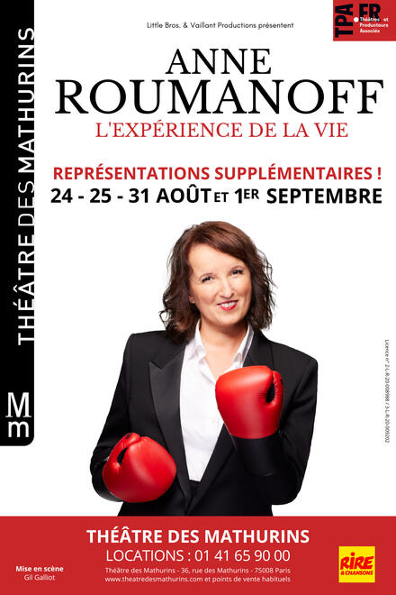 ANNE ROUMANOFF - L’expérience de la vie au Théâtre des Mathurins (Grande salle)