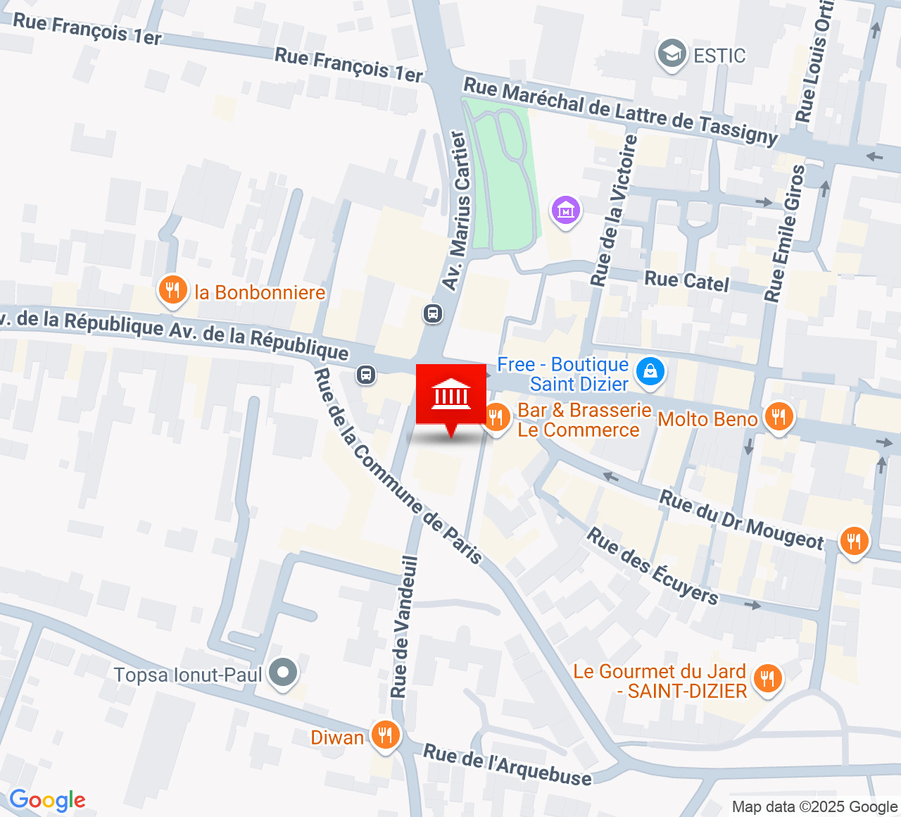 Plan d’accès Théâtre de Saint-Dizier