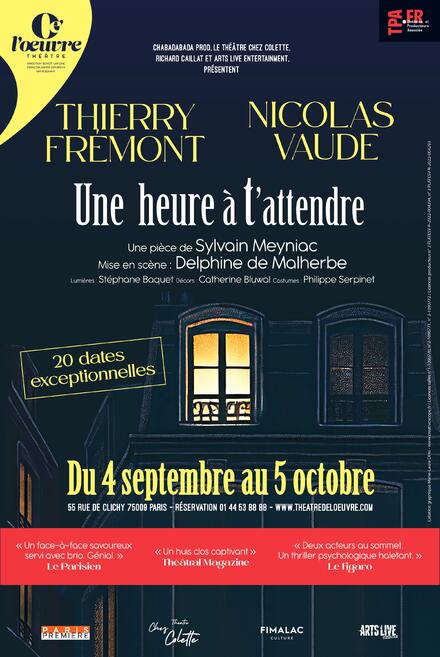 Une heure à t'attendre au Théâtre de l'Œuvre