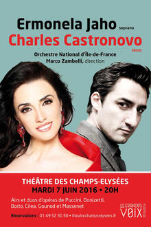 Les Grandes Voix avec la soprano Ermonela Jaho et le ténor Charles Castronovo, Théâtre des Champs-Elysées