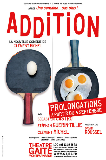 Addition au Théâtre de la Gaîté Montparnasse