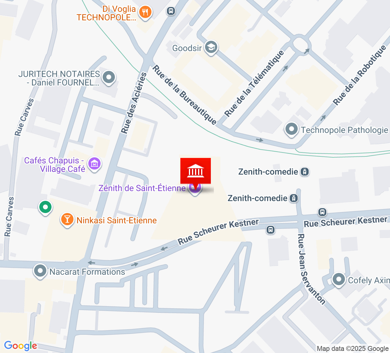 Plan d’accès Zénith de Saint-Étienne