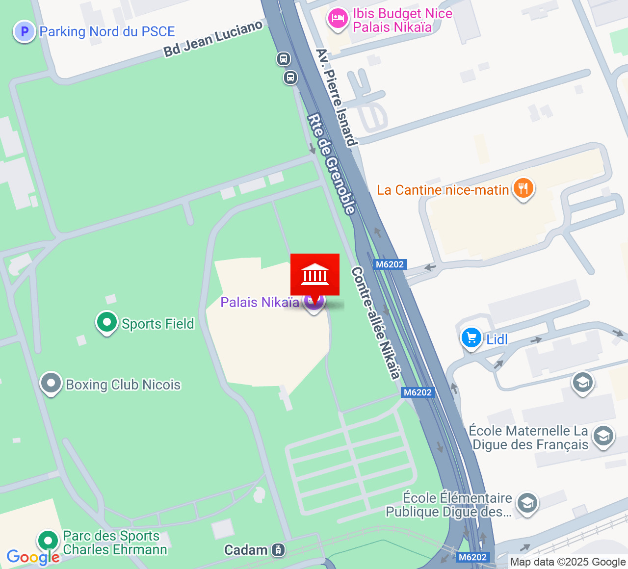 Plan d’accès Palais Nikaïa