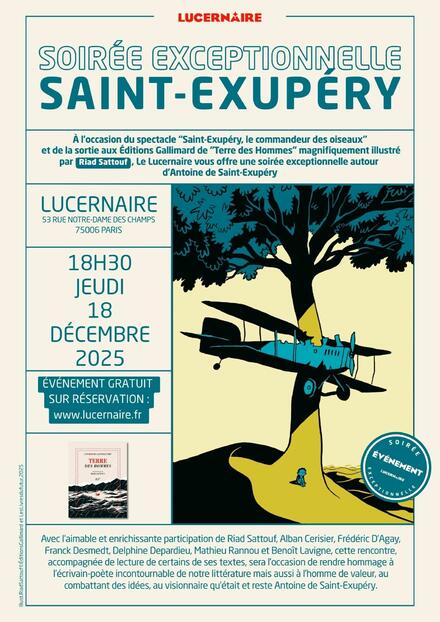 Soirée exceptionnelle Saint-Exupéry au Théâtre Lucernaire