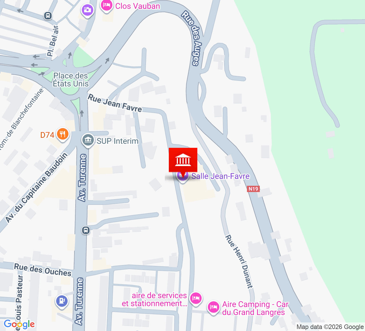 Plan d’accès Salle Jean Favre
