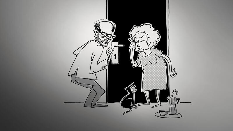 Dans le couloir au Théâtre Hébertot