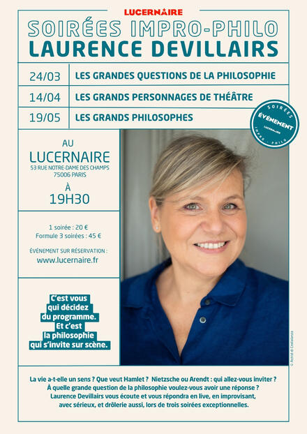 Soirées Impro-Philo avec Laurence Devillairs au Théâtre Lucernaire