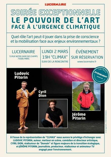 Le pouvoir de l’art face à l’urgence climatique au Théâtre Lucernaire