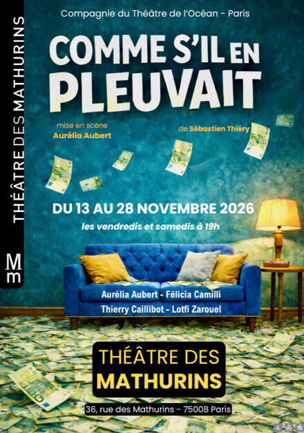 COMME S'IL EN PLEUVAIT de Sébastien THIERY au Théâtre des Mathurins (Studio)