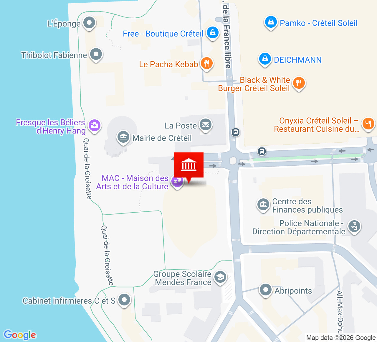 Plan d’accès MAC - Maison des arts et de la culture André-Malraux