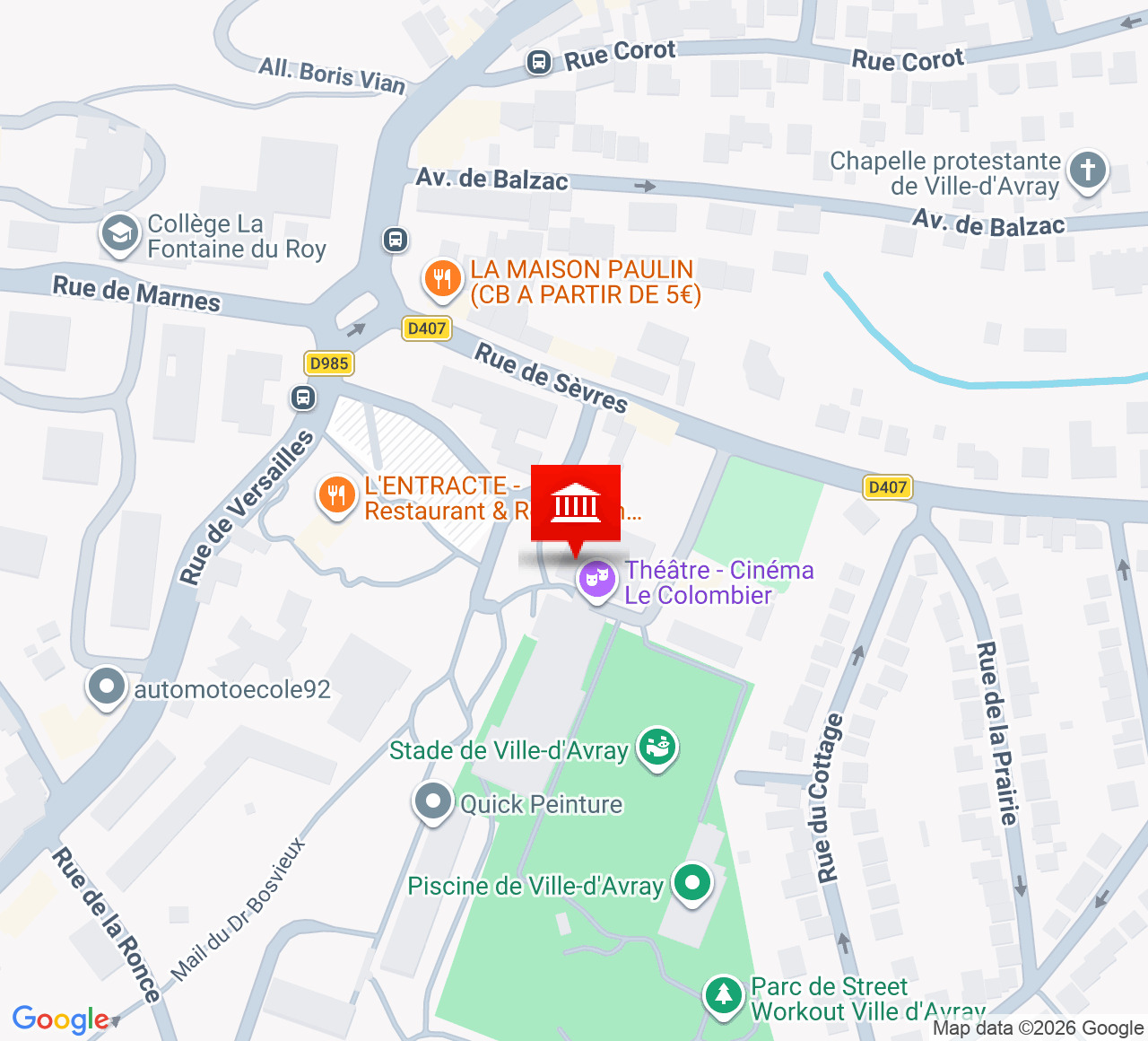 Plan d’accès Théâtre - Cinéma Le Colombier