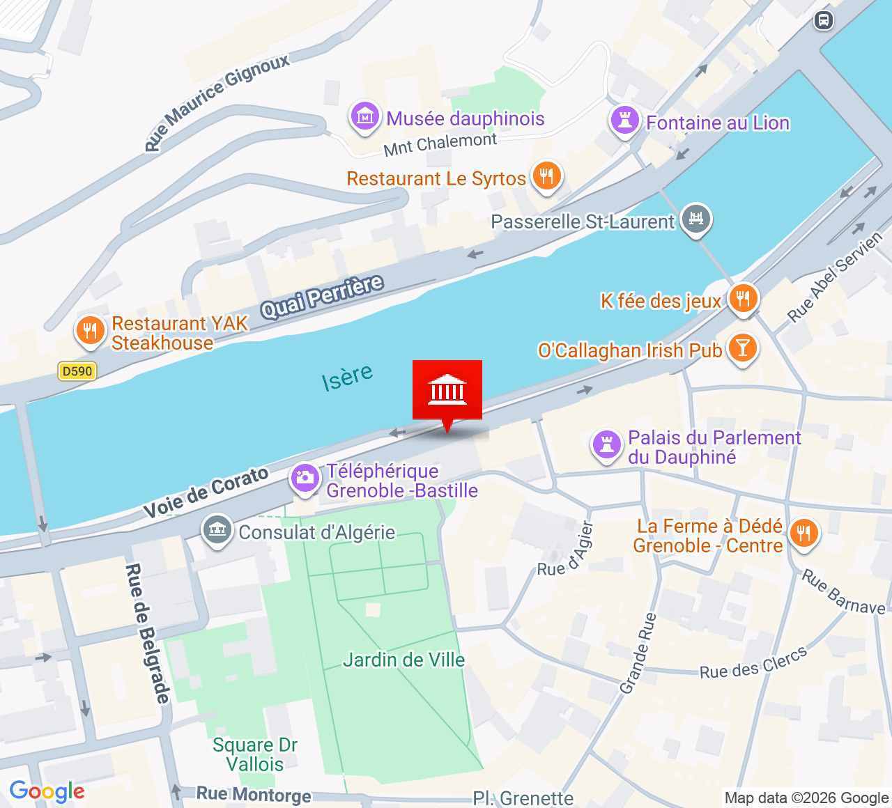 Plan d’accès Théâtre Municipal de Grenoble (TMG)